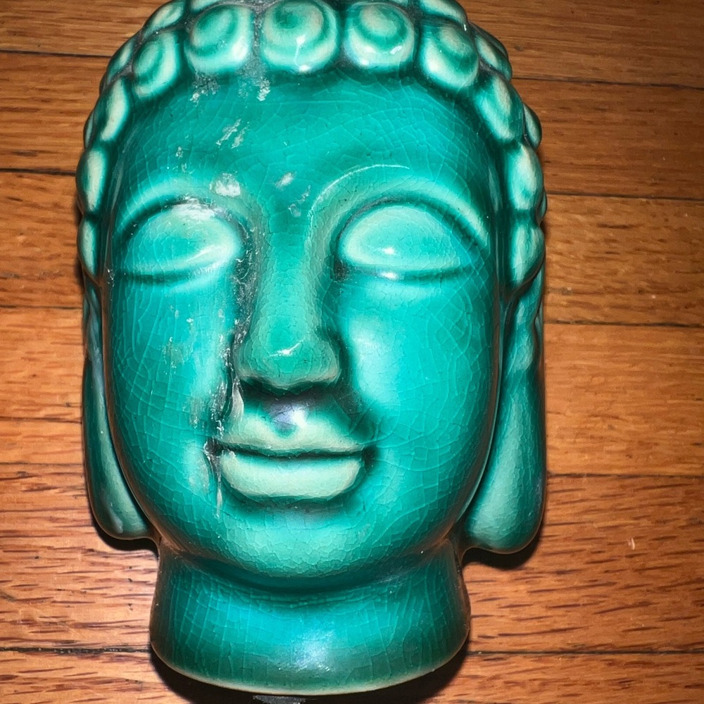 Teal Buddha candle holder